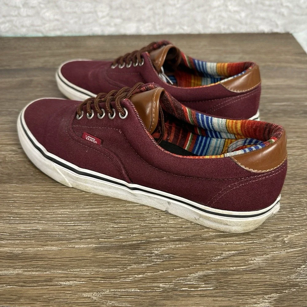 Vans Era 59 Port Royale Multi Stripe Men's Size 10 Burgundy Grunge Skater Shoes
